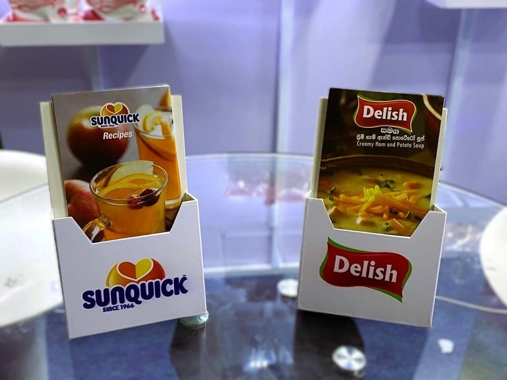 Sunquick and Delish counter-top brochure display holders