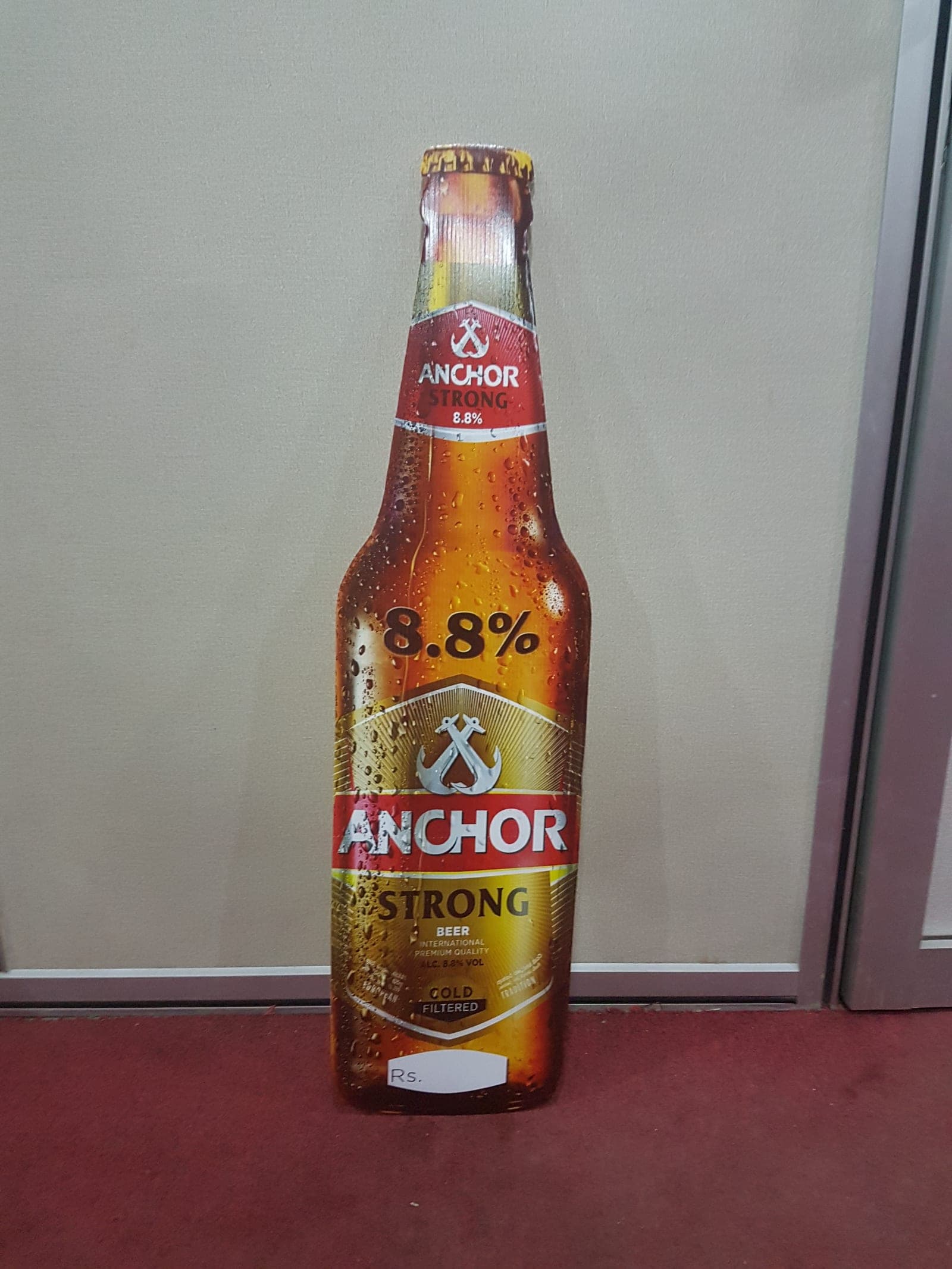 Giant Anchor Strong bottle-shaped cut-out standee