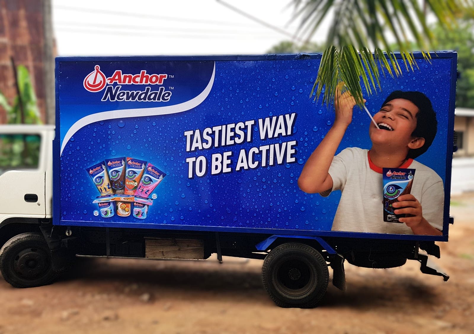 Anchor Newdale truck side panel, 'Tastiest way to be active'